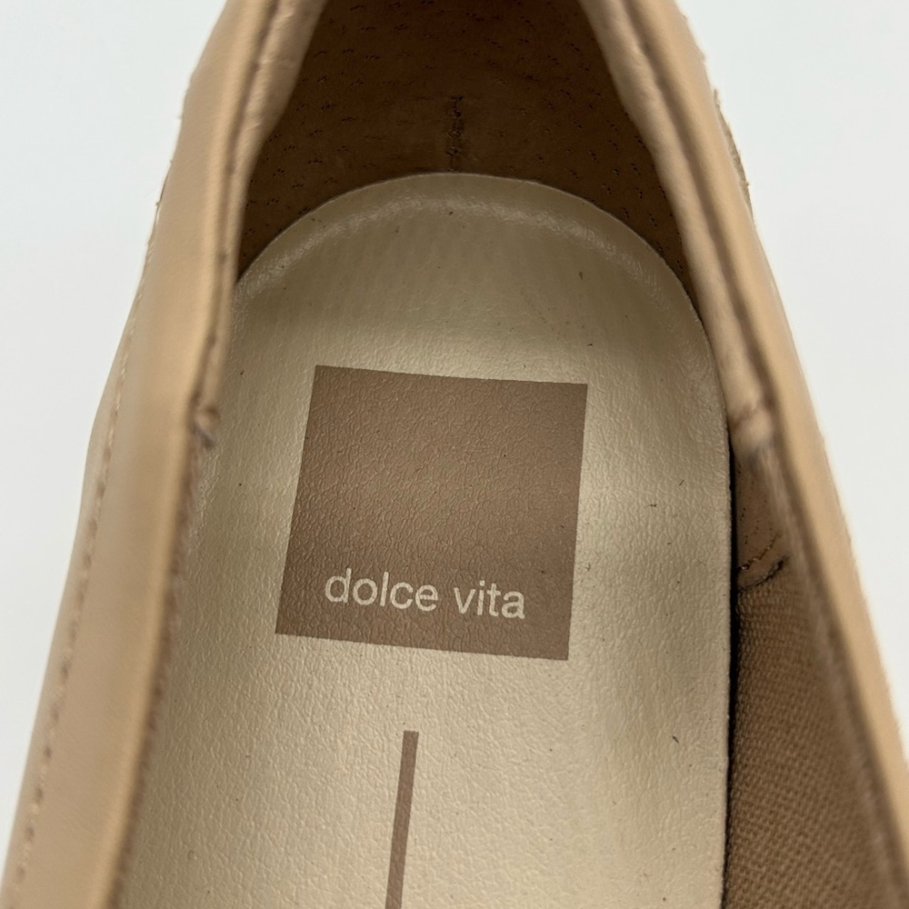 Dolce Vita ERNA Loafers Light Blush Leather Gold Chain Fringe 9.5 New With Box - Picture 10 of 11